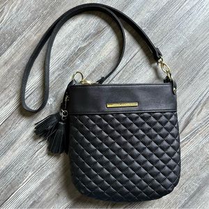 Steve Madden Quilted Pattern Crossbody Side Bag Faux Leather